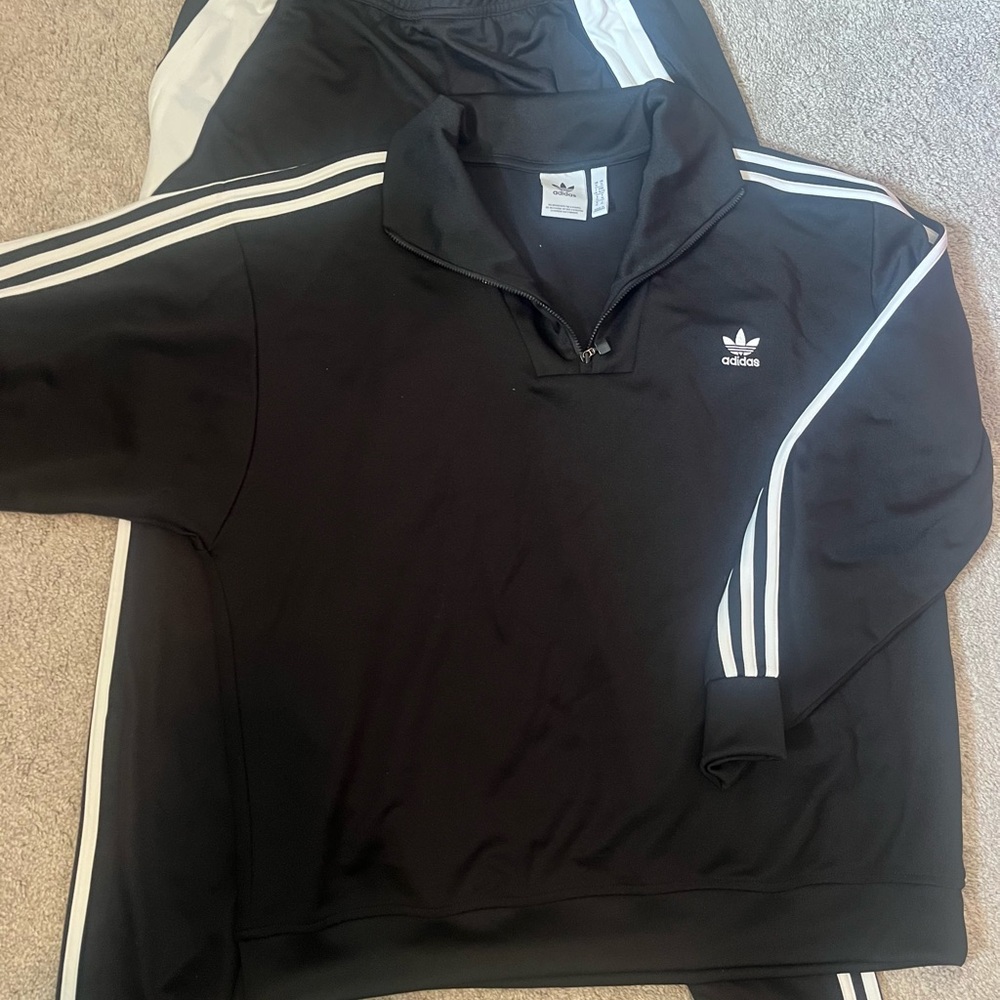 Adidas Black Pullover with White Accents